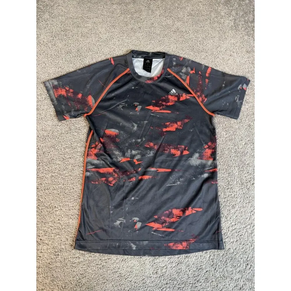Adidas Shirt Mens S Black Climalite Athletic Performance Training Graphic Tee